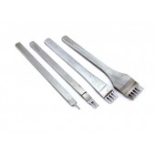 Набор из 4 пробойников ромбовидных строчных для кожи 1+2+4+6, шаг 3мм