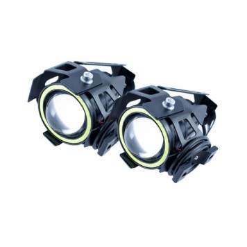 Фары прожекторы для мотоцикла CREE U7 LED 12В 3000лм Devil Eyes + кнопка