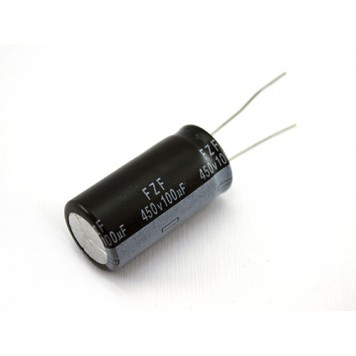 10x Конденсатор електролітичний алюмінієвий 100мкФ 450В 105с