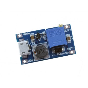 Підвищувальний перетворювач напруги DC - DC MT3608 до 28В з MicroUSB вх