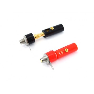 Роз'єм гніздо зі вставленим штекером банан 4мм-2