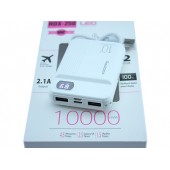 Power Bank Внешний аккумулятор 10000мАч 2xUSB ЖК-дисплей Reddax RDX-250