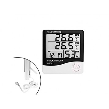Термометр гигрометр цифровой -50~70C ЖК 3.8" с внешним датчиком HTC-2