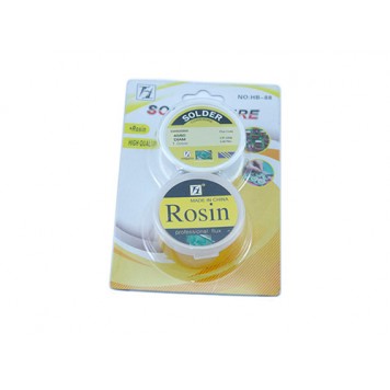 Припой ПОС 1мм 20г + канифоль для пайки олово