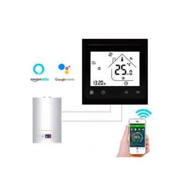 Терморегулятор Wi-Fi для газового котла 220В 3А BHT-002-GCLW, черный