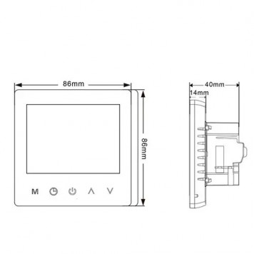 Физические размеры и схема подключения терморегулятора Wi-Fi для газового котла-1