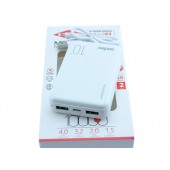Power Bank Внешний аккумулятор 10000мАч 2xUSB 2.1А Sertec ST-2062, белый