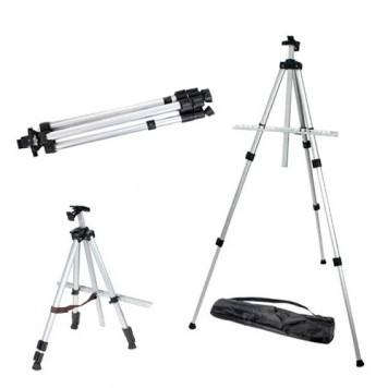 Мольберт тринога 90-120-150см регульований в сріблястому виконанні-2
