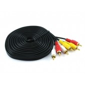 3 RCA - 3 RCA тато-тато AV кабель, тюльпани, 3м