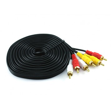 3 RCA - 3 RCA тато-тато AV кабель, тюльпани, 3м