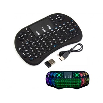 Беспроводная мини клавиатура + тачпад Rii mini i8 c RGB-подсветкой и АКБ
