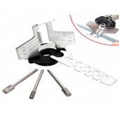 Насадка адаптер на дремель для заточки цепных и бензопил с шаблоном, 3 насадки