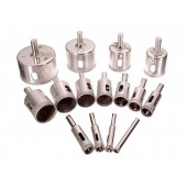 Набір з 15 коронок свердел алмазних 6-50мм по склу та кераміці