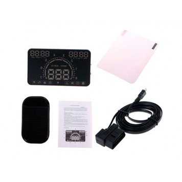 Комплект поставки проектора приладової панелі на лобове скло HUD E350 5.8"-1