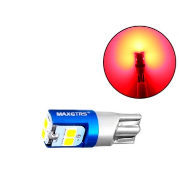 LED W5W T10 лампа в автомобиль, 6 SMD, красный