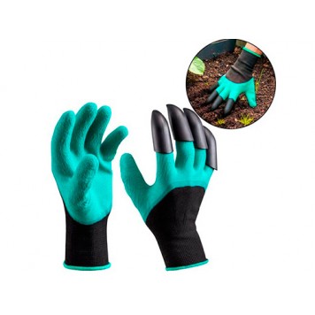 Рукавички для садівництва і земельних робіт з кігтями, гумові