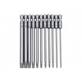 Набір насадок біт 11шт Torx 100мм Т6 - Т40 з отвором , 6- гранні магнітні
