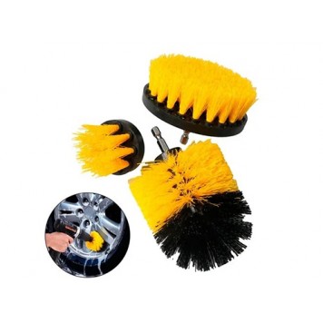 Набор из 3 щеток-насадок на шуруповерт дрель для чистки автомобиля