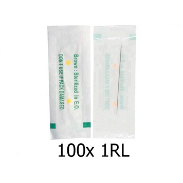 100x Игла 1RL 0.35мм контурная для машинок перманентного макияжа татуажа