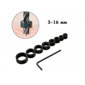 Обмежувачі глибини свердління для свердел 8шт 3-16мм занурення