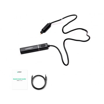Комплект поставки Bluetooth 5.0 аудіо адаптера, трансмітера, SPDIF оптичного штекера Ugreen-1