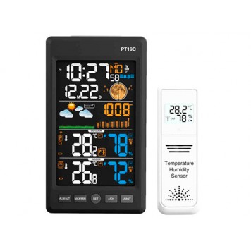 Метеостанція c барометром виносним датчиком РК 5.6" PT19C, кольоровий екран