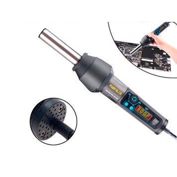 Термофен паяльный портативный Pigong 8858-1, 1.3" ЖК + подставка, термо фен