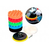 Набор из 6 насадок на дрель 10см для полировки авто + шлифовальный диск