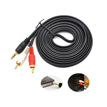 Аудіо кабель 2 RCA - AUX 3.5мм тато-тато 10м