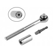 Торцевой гаечный ключ универсальный, трещетка, головка 7-19мм