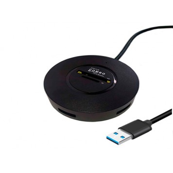 3-портовый USB 3.0 хаб концентратор, до 5 Гбит/с + кардридер, Combo