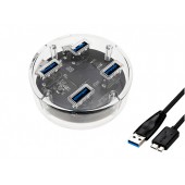 4-портовый USB 3.0 хаб концентратор, до 5 Гбит/с, прозрачный 4-портовый USB 3.0 хаб концентратор, до 5 Гбит/с, прозрачный