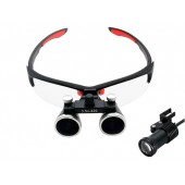 Бинокулярные увеличительные очки лупа 3.5х 420мм с подсветкой и АКБ 1800мАч