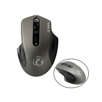 Беспроводная игровая мышь мышка ТИХАЯ 2000dpi iMice G-1800, серая