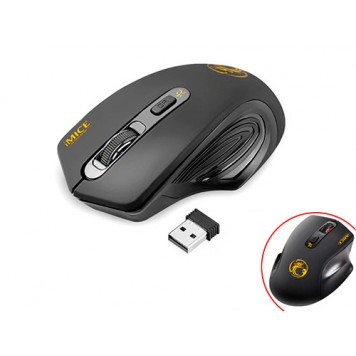 Беспроводная игровая мышь мышка ТИХАЯ 2000dpi iMice G-1800, черная