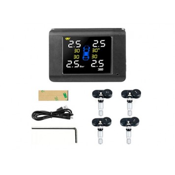 Комплект поставки системи контролю тиску в шинах TPMS ЖК TY02 - N з внутрішніми датчиками-1
