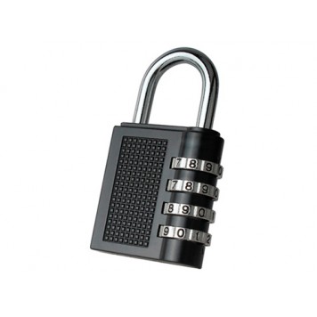 Замок навісний кодовий 41мм, 4 цифри, цинковий сплав, чорний