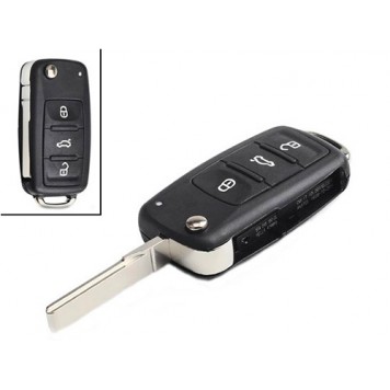 Викидний ключ запалювання, заготівля корпус під чіп, 3 кнопки, VW, HU66