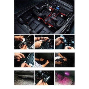 Схема монтажа светильников в салоне автомобиля-1