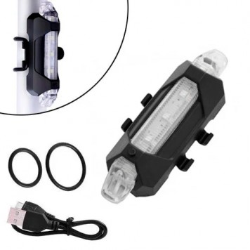 Ліхтар велосипедний задній акумуляторний велоліхтар, білий + червоне світло