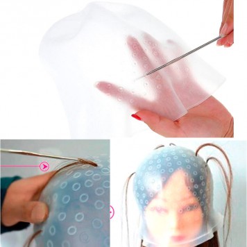 Шапка для мелирования волос в процессе работы-1