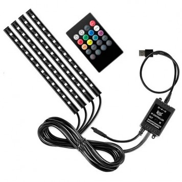 Декоративна RGB LED підсвічування салону авто, світломузика, ДУ, USB