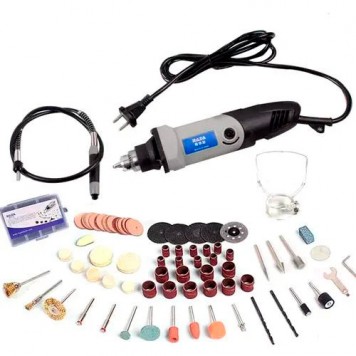 Дремель мини дрель бормашина 400Вт 220В Hilda MD400 JD3321C с аксессуарами