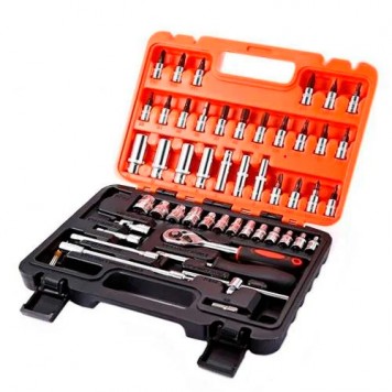 Набір торцевих головок і біт з трещеткой 1/4 ', 53шт в кейсі, CR-V