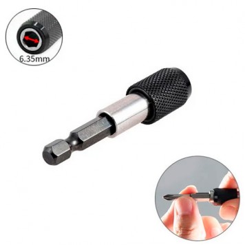 Держатель бит магнитный 1/4" 60мм с фиксатором, шестигранный