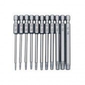 Набір насадок біт 11шт Torx 75мм Т6-Т40 з отвором, 6- гранні магнітні