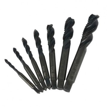 Набір свердл мітчиків 7шт M3 M4 M5 M6 M8 M10 M12, квадратні, HSS сталь