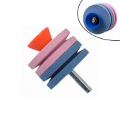 Насадка адаптер на дрель шуруповерт для заточки садового инвентаря 2 камня