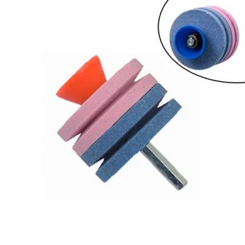 Насадка адаптер на дрель шуруповерт для заточки садового инвентаря 2 камня