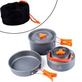 Набір туристичного посуду для кемпінгу на 2 людини, похідний